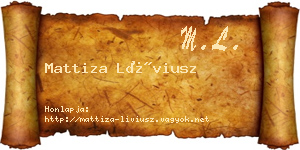 Mattiza Líviusz névjegykártya